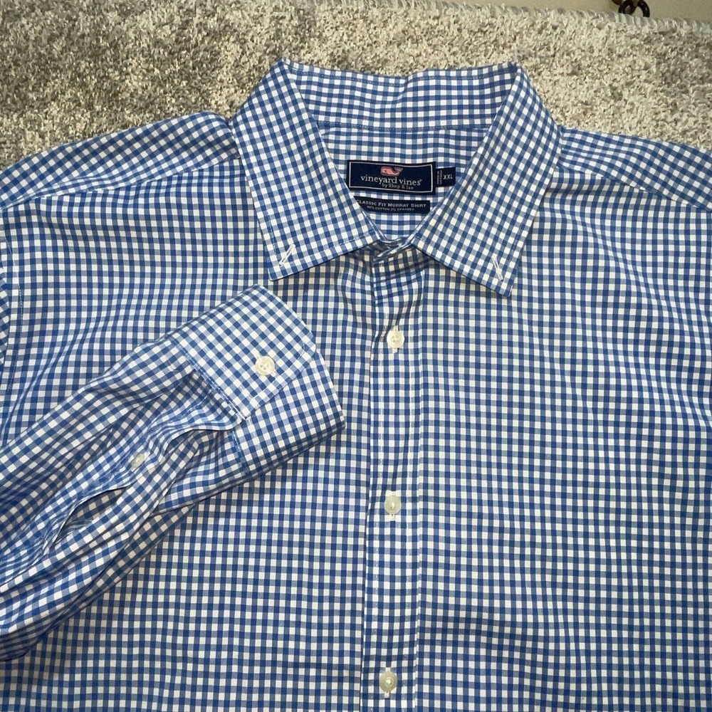 Vineyard Vines Classic Fit Murray Button-Down Shirt Men's XXL Long Sleeve Blue